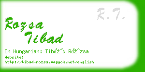 rozsa tibad business card